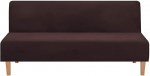 LINGKY Velvet Armless Diivan Slipcover, paksem Stretch Diivan Bed Covers m&ouml;&ouml;bli kaitse Plain Non-Slip Stretch Diivan Covers sobib Folding Diivan Bed ilma k&auml;etoed (Brown)