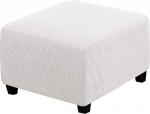 Stretch Ottoman Slipcover Stretch Storage Ottoman Slipcover Protector Spandex Elastic Rectangle Footstock Sofa Slip Cover For Footrest Stool Furniture In Living Room (Ivory, Medium)
