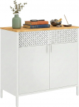 Relaxdays metallkapp K x S x S: 77 x 80 x 40 cm, 2 ust, reguleeritav riiul, kontorikapp, metall, valge/loomulik, kontorikapp.