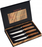 LAGUIOLE - 4 steaknoa komplekt oliivipuidust k&auml;epidemetega