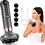 Cellulite Massageger&auml;t Elektrisch, Anti Cellulite Massageger&auml;t mit 12 Saugstufen & W&auml;rmefunktion, Schr&ouml;pfger&auml;t Elektrisch, Gua Sha Massager f&uuml;r Bauch, Taille, R&uuml;cken, Arme & Beine Grau