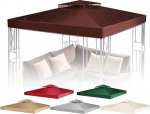Flexzion Asenduskate Gazebo Top Cover 3 x 3 m - asenduskate topeltkatusele, topeltkorrusele, Pop Up Gazebo telgi v&otilde;rgukattele, vee-, mustuse- ja UV-kindlale grillkattele.