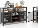 KOMFOTTEU Sideboard k&ouml;&ouml;gikapp, k&ouml;&ouml;gikapp koos pudelihoidja ja joogihoidjaga, k&uuml;lgkapp, hoiukapp koos panipaigaga s&ouml;&ouml;gituppa, elutuppa, 100 x 40 x 78 cm (Hall)