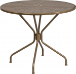 Flash Furniture 35.25RD terasest terrassilaud, metall, kuldne, 35,25-tolline &uuml;mmargune laud