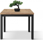 PAZZO DESIGN Giuliano id_2141 pikendatav laud, rustikaalne tammepuit, musta alusega 90 x 90 x 76,5 cm