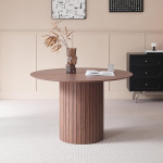 &Uuml;mmargune s&ouml;&ouml;gilaud, sobib 4-6 inimesele, l&auml;bim&otilde;&otilde;t 120 cm, tugev metallist raam, maal&auml;hedane stiil, tumepruun, 120 x 120 x 76 cm.