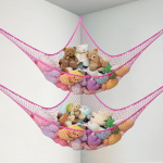 Teddy Hammock, eriti suur m&auml;nguasja Hammock pehmetele loomadele, pehme pehmo m&auml;nguasjade hoiuv&otilde;rk lastetuppa, v&auml;ikelaste tuppa, lasteaia kaunistamiseks, roosa, 2 tk.