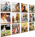 Pakett 12 vin&uuml;&uuml;lplaadi seinahoidjat, puidust vin&uuml;&uuml;lhoidja, vin&uuml;&uuml;lriiuli hoidja seinale, vin&uuml;&uuml;l seinakinnitus, plaatide, CD-de, fotoalbumite ja kollektsioonide paigutamiseks (p&auml;hklipruun)