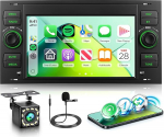 Rimoody Autoradio f&uuml;r Ford Focus C-Max S-Max Kuga Fiesta Transit Fusion Mondeo Galaxy Connect Wireless Carplay Android Auto Bluetooth FM/AM/RDS, 7 Zoll Radio Navi GPS WiFi EQ/SWC/USB Tagfahrkamera