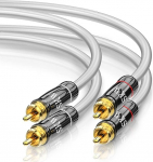 SKW RCA audio kaablikomplekt 2RCA isendist 2RCA isendisse HiFi RCA kaabel (2 m, hall)