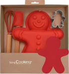 ScrapCooking 1137 J&otilde;uluk&uuml;psetamise komplekt lastele - Piparkoogimehike - kinkekomplekt 4 t&ouml;&ouml;vahendiga: Puidust silikoon ja tina - Koogik&uuml;psised - 1137