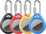 UNBREAKcable Air Tag Pendant 4 Pack - Karabiiniga, veekindel TPU kaitsekott Apple Air Tagile, l&ouml;&ouml;gikindel, kriimustuskindel, sobib v&otilde;tmetele, lemmikloomadele, kottidele, pagasile - 4 v&auml;rvi