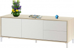 Miroytengo Brooklyn TV Cabinet Living Room Dining Room Melamine Ideal Organizer for Modern Spaces Canadian Oak and Article White 130cm