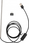 3-in-1 t&ouml;&ouml;stuslik endoskoop, 1,5 m IP67 veekindel kontrollkaamera C-t&uuml;&uuml;pi Micro USB endoskoop koos 6 LED-valgustiga Android-telefoni tahvelarvuti seadme jaoks (5,0 mm)
