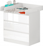 WOLTU Baby Changing Table with Changing Table 3 Drawer Changing Table with Silent Metal Rails Tilt Protection, 86 cm for Lumbar Protection, White