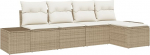 Rantry 5-teiliges Garten-Sofa-Set mit Kissen Beige Poly-Rattan Gartenlounge Model3355690