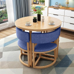 Round Dining Table and Chair Set, Office Reception, Negotiating Table and Chair Combination, Leisure Area, Home, Balcony, Small Round Table, Suitable for Lounge, Living Room (Color : Light Grey)