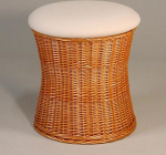 Hansen Korb 530/L Wicker Laundry Stool Basket with Removable Lid Cover Plain Lining Laundry Stool Basket Inner Dimensions Diameter 45 H 44 cm