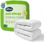 Silentnight Anti Allergic Double Mattress Topper Paks s&uuml;gav madratsipealne, mis kaitseb allergiate ja tolmulestade eest, h&uuml;poallergeenne ja masinpestav, Double, valge