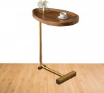 Ruwshuuk k&uuml;ljelaud diivanile - C-kujuline kohvilaud Rustic Snack Tea Table Slim Slim metallist raamiga elutuppa