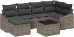 Rantry Garten Essset Set von 7 Grau Rattan v&auml;ljas diivan Rechteckig Diivan Gartenm?Bel Model3355468