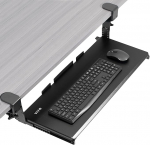 VIVO MOUNT-KB05HB Suur reguleeritava k&otilde;rgusega klaviatuuritaldrik laua all C-klambrite kinnituss&uuml;steem, 27" (33 koos klambritega) x 11" pikendatav platvorm, arvutisahtel kirjutamiseks
