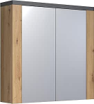 trendteam smart living - Follow - Peegelkapp - Artisan Oak / Matera - 3 kambrit ja 2 reguleeritavat riiulit - (B x K x S) 79 x 78 x 20 cm - Vannitoa peegel maal&auml;hedases stiilis