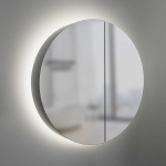 Talos &uuml;mmargune peegelkapp valgustusega l&auml;bim&otilde;&otilde;t 60 cm - Vannitoa peegelkapp kvaliteetse alumiiniumkorpusega - Vannitoa peegelkapp 2 klaasriiuli ja LED-valgusega