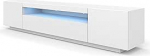 LOWBOARD 200 cm Solo TV kapp, Aluskapp koos LED-iga, TV kapp, TV laud, Sideboard RTV, TV kapp, HiFi-laud, LED valgustus, valge must hall grafiit (valge matt kogu)