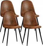 FurnitureR - 4 mugava s&ouml;&ouml;gitooli komplekt Pehmendusega riidest k&uuml;ljetoolid k&auml;edeta toolid koju, k&ouml;&ouml;ki, elutuppa, magamistuppa, restorani ja kohvikusse (kohv)