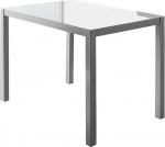 MOMMA HOME - S&ouml;&ouml;gitoa laud - Melbourne mudel - Puhas valge v&auml;rv - m&otilde;&otilde;tmed 110 x 75 x 75 cm - Turvaklaasist ja metallist raam - ristk&uuml;likukujuline formaat