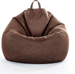 DOTBUY-SHOP Bean Bag Cover (ilma t&auml;iteaineta), Comfort Bean Bag lapsed t&auml;iskasvanud, pestav Bean Bag Gaming Bean Bags, Plain Bean Bag tool siseruumides kasutamiseks v&auml;ljas (XXXL, kohv)