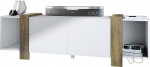 Vladon Lowboard Ida 149 x 45,5 x 34 cm telerilaud 4 sektsiooniga ja PTO ustega, valmistatud Saksamaal, korpus mattvalge, ribbecki tammepaneelid | suur v&auml;rvivalik