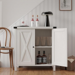 OPULENTHOME Sideboard Mit 2 x-F&ouml;rmigen T&uuml;ren Und 2 Stauf&auml;chern, Aufbewahrungsschrank Mit Verstellbaren Einlegeb&ouml;den, F&uuml;r Esszimmer, Wohnzimmer Und K&uuml;che, 76x40x80Cm