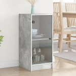 Homvdxl Slim Sideboard klaasuksega, 2 kuubikut, hoiustamise korraldaja, vitriin elutuppa (Hall)