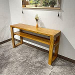 KLWQR Konsolentisch Schmal aus Ulmenholz, Landhausstil, 2-St&ouml;ckig, Beistelltisch Schmal mit Dicken Dielen Flurtisch f&uuml;r Eingangsbereich, Wohnzimmer, Flur oder Hinter Dem Sofa