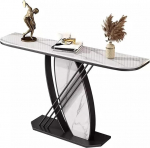 Generisch Moderner Konsolentisch f&uuml;r Eingangsbereich, 12 mm Dicke Tischplatte, stabiles Gestell, Beistelltisch f&uuml;r Wohnzimmer, Flur, B&uuml;ro - Schwarz-Wei&szlig;, 120 x 30 x 80 cm