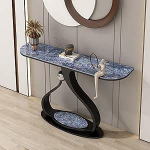 Moderner Konsolentisch im Industriestil, stilvoller schwarzer Flurtisch mit Metallrahmen, einfache Montage f&uuml;r Wohnzimmer, Schlafzimmer, B&uuml;ro, Unterhaltungsraum - 39,5 x 12 Zoll