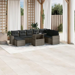 Garten-Sofagarnitur Ecksofa & Mittelsofa Set - Grau, PE-Rattan, 62x62x69 cm - Terrasse oder Innenhof Model3267470