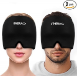 I-THERA-U migreenimask, 2 t&uuml;kki - korduvkasutatav 2-in-1 unimask, peavalum&uuml;ts, peavalu jahutav geelipadi, migreenikapuute turses silmade, pinge, sinus ja stressi leevendamiseks, meestele ja naistele.