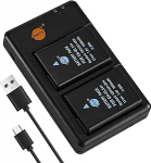 DSTE 2PCS Nikon EN-EL14 EN-EL14a (1600mAh/7.4V) akulaadija komplekt Nikon D3400,D5300,D5500,D5600,D3500,D5200,D5100,D3200,D3S Df,Nikon Coolpix P7000,P7100,P7700,P7800,Nikon Battery Grip BG-2G jaoks.