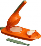 BEEK 503T 2-in-1, Manual Dough Press, Skin Shape, Automatic Machine, Ravioli Empanada Maker, Moulds, Dumpling Cutter (Orange), Acrylic