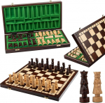 Luxury GIEWONT 50x50cm. Amazing Wooden Chess Set With Carved Weighted Pieces!!!