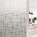 Shackcom Window Film Opaque 90 x 400 cm Frosted Glass Film Self-Adhesive Privacy Film Static Adhesive Anti-UV Frosted Glass Decorative Film for Bedroom Living Room J036