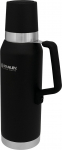 Stanley Master Unbreakable Thermal Bottle 1.3 L Foundry Black - Jug Keeps Hot thanks to the Four Layer Vacuum Insulation - Lid acts as a Cup - Dishwasher Safe