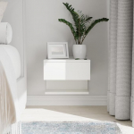 ComfortCove Hanging Bedside Table Bedside Cabinet Bedside Table Hanging Bedside Table Slim Wall Table with Storage Compartment White Size: W35 x H30 x D31.6 cm