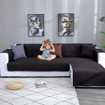 Waterproof Sofa Covers for Dogs Pets, Sofa Slipcover L-Shape Sofa Cover Cut for Living Room, Reversible Sofa Throw, Couch Cover, Chaise Lounge Furniture Protective Covers with Elastic Bands, Red