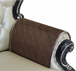 HAOMAIJIA 2 Pcs Non-Slip Leather Armrest Cover Quilted Sofa Furniture Protector for Dogs Kids Pets