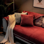 Plush L-Shaped Sofa Cover Corner Sofa Slipcover Plain Modern Children's Furniture Protector Sectional Couch Covers Loveseat Chaise Longue Non-Slip Sofa Towel