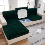 LINFKY Stretch Velvet Non-Slip Diivan Diivan Padi Cover - eemaldatav diivanist istme katted elastse alusega, pestav elastne m&ouml;&ouml;bli kaitsekate (tumeroheline, X-Large 4 istekohaga)